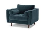 Pacific Blue Accent Chair Sven Tufted Velvet Chair Pacific Blue In Ny Chairs