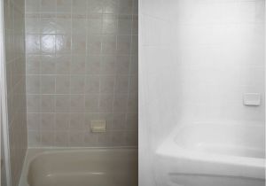 Painted Bathtub before and after How to Paint A Tub with Rust Oleum Tub and Tile