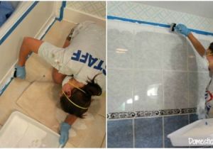 Painting Bathtub and Ceramic Tile How to Refinish Outdated Tile Yes I Painted My Shower