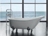 Painting Bathtub Drain Ove Decors 5 5 Ft Acrylic Claw Foot Slipper Tub In White