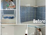 Painting Bathtub Tile How to Refinish Outdated Tile Yes I Painted My Shower