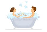 Painting Man In Bathtub Man and Woman Romantic Couple In Love In A Bathtub Taking