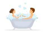 Painting Man In Bathtub Man and Woman Romantic Couple In Love In A Bathtub Taking