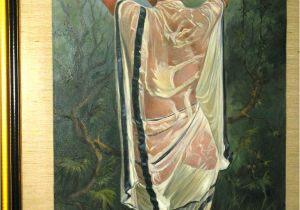 Painting Of Bathtub after the Bath Painting by S G Thakur Singh 1924 Colle