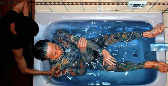 Painting Of Bathtub at First It Looks Like A Beautiful Picture but when You
