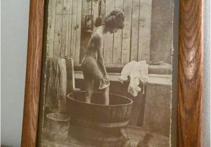 Painting Woman In Bathtub Vintage R Hendrickson Woman Washing In Old Tub Vintage