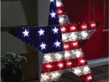 Patriotic Christmas Decorations Yard Metallic Stars Stripes Lighted Patriiotic Usa Flag Star Shaped