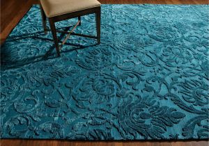Peacock Color area Rug Jacquard Damask Rug Turquoise Large Gray for the Home