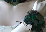 Peacock Decorations for Birthday Party Peacock Feathers and Teal Duck with Crystals Flapper Art Deco Style