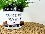 Personalized Decorative Lifesaver 5 or 6 Inch Custom Pots with Saucers Hand Painted Terracotta Pot