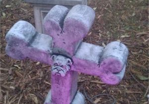 Pet Cemetery Decoration Ideas Finished Foam Bulldog Cross for Pet Cemetery Halloween Crafts