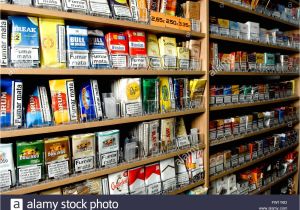 Philip Morris Cigarette Racks Cigarette Packaging with Cancer Stock Photos Cigarette Packaging