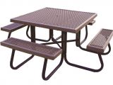 Picnic Table that Turns Into A Bench 46 Square Plastisol Expanded Metal Picnic Table with 1 5 8 O D