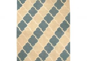 Pink and Blue Aztec Rug Featuring A Mughal Lattice Pattern Traditional From India In Light