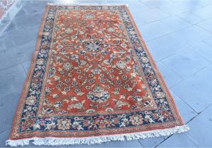 Pink and Blue Aztec Rug Flower Pattern Vintage Oushak Rug Red and Blue Colors Oushak Rug