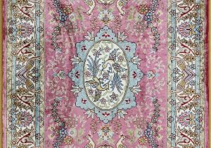 Pink and Blue Aztec Rug Pink Persian Rug oriental Turkish Carpet Silk Rug Tabriz Rugs Hereke