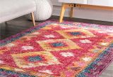 Pink area Rug 8×10 Nuloom southwestern Tribal Distressed Pink Multicolored Synthetic