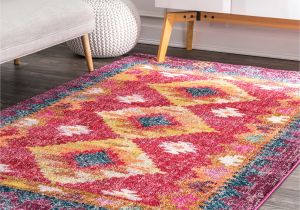 Pink area Rug 8×10 Nuloom southwestern Tribal Distressed Pink Multicolored Synthetic