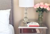 Pink Girly Lamps Guest Bedroom Grey Headboard with Stud Detail Edging White Tufted