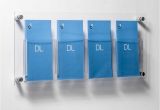 Plastic Wall Mounted Brochure Rack Dl Leaflet Holders 2 4 Acrylic Pockets Aluminium Wall Fixings