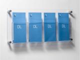Plastic Wall Mounted Brochure Rack Dl Leaflet Holders 2 4 Acrylic Pockets Aluminium Wall Fixings