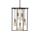 Plug In Hanging Lamps Lowes 140 Allen Roth 15 75 In Bronze Industrial Multi Light Cage