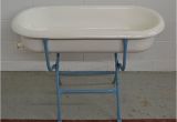 Porcelain Baby Bathtub with Stand Vintage Porcelain Baby Bath at 1stdibs