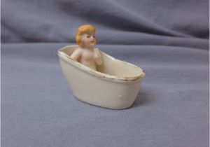 Porcelain Bath Bathtubs Antique German Bisque Doll Miniature In Porcelain Bath Tub