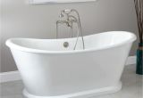 Porcelain Freestanding Bathtubs 66" Durham Bateau Double Slipper Cast Iron Skirted Tub