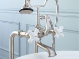 Porcelain Freestanding Bathtubs Freestanding Telephone Tub Faucet Supplies and Drain