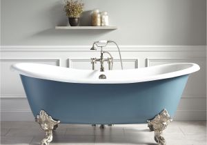 Portable Bathtub for Elderly 72 Lena Cast Iron Clawfoot Tub Monarch Imperial Feet Slate Blue