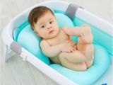 Portable Bathtub for Newborn Cartoon Portable Baby Bath Tub Mat with Shower Newborn