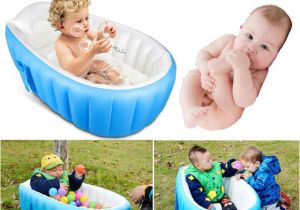 Portable Bathtub for toddler Baby Infant Inflatable Bath Tub Seat Mommy Helper Kid