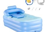 Portable Blow Up Bathtub Inflatable Bath Tub Adult Portable Spa Warm Bathtub Blow