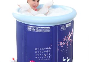 Portable Round Bathtub Thickened and Enlarged Folding Bath Tub Round Bath Barrel