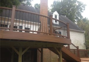 Post Lights for Decks This is A Large Two Level Deck with Curved Decking and Railing On