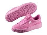 Puma Suede Light Pink Womens Shoe Puma Basket Platform Reset Suede Sneaker 363313 02
