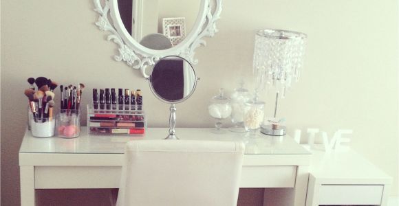 Purple Makeup Vanity Chair Beauty Room Desk Drawer Unit and Mirror From Ikea Chair and Lamp