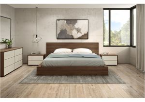 Queen Bed Frame On the Floor Camillia Bed with Wood Headboard by Mobican Available In Twin