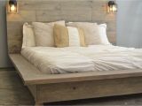 Queen Bed Frame On the Floor Floating Wood Platform Bed Frame with Lighted Headboard Quilmes