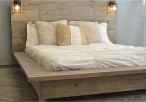 Queen Bed Frame On the Floor Floating Wood Platform Bed Frame with Lighted Headboard Quilmes