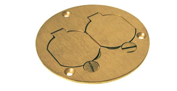 Raco Brass Floor Outlet Cover Raco Round Floor Box Duplex Brass Cover with Lift Lids 6249 the