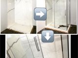 Raised Shower Base Corner Shower Done with Zitta Shower Base with Linear Drain and