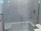 Raised Shower Base Tile Shower Tub to Shower Conversion Bathroom Renovation