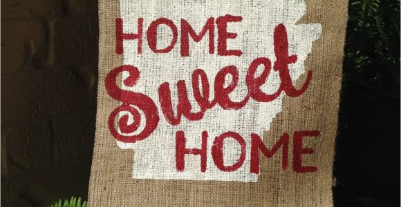 Razorback Outdoor Decor Home Sweet Home Arkansas Burlap Garden Flag Arkansas Flag souther