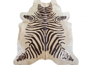 Real Zebra Skin Rug Uk Zebra Brown Stripes On Beige Cowhide Rug Beige and Products