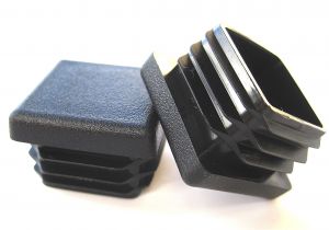 Rectangular Rubber Caps for Chair Legs 10 Pack 1 Square Tubing Black Plastic Hole Plugs 1 Inch End Cap