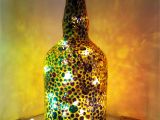 Recycled Glass Night Light Buy Hand Painted Light Bottle Multi Colored Circles Online India
