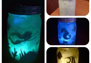 Recycled Glass Night Light Mermaid Mason Jar Diy Craft Under the Sea Ocean Night Light Me