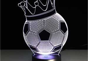 Recycled Glass Night Light Online Cheap 2017 New Design King Football Colorful Small Night